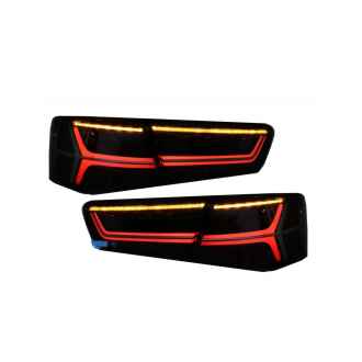Set 2 stopuri Full LED compatibil cu Audi A6 4G C7 (2011-2014) Red/Clear Facelift Design Semnalizare Secventiala