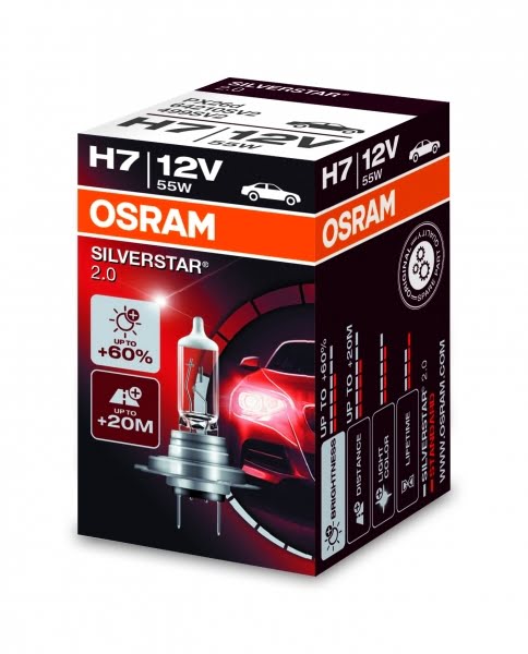 Bec Auto Halogen compatibil cu far Osram SILVERSTAR 2.0 64210SV2 H7 12V 55W
