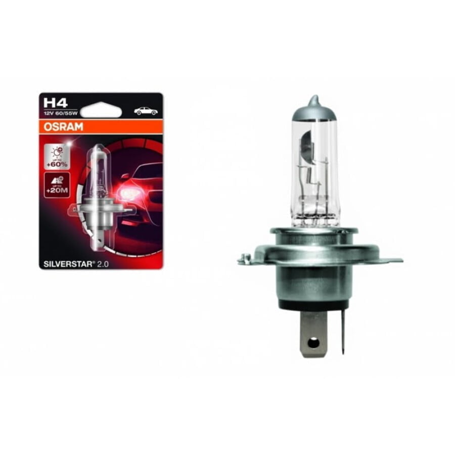 Bec Auto Halogen compatibil cu far Osram SILVERSTAR H4 12V 6055W 1