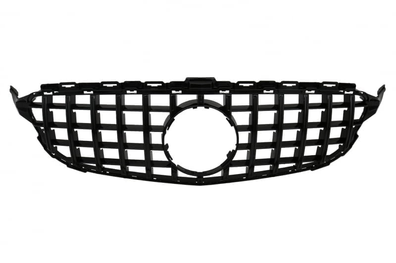 Grila radiator compatibil cu MERCEDES C-Class W205 S205 A205 C205 (2014-2018) GT-R Panamericana Design Negru Fara Camera