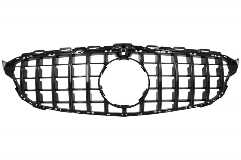 Grila radiator compatibil cu MERCEDES C-Class W205 S205 A205 C205 (2014-2018) GT-R Panamericana Design Negru cu Camera