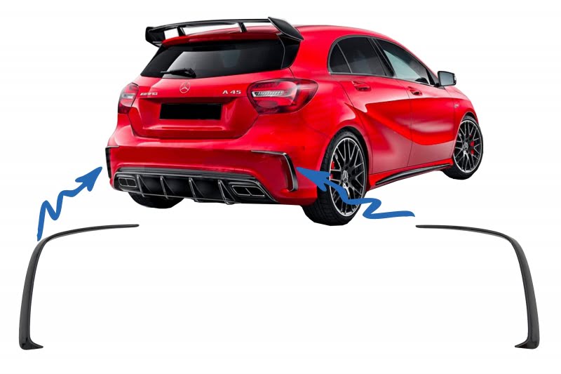 Prelungiri Extensii Bara Spate compatibil cu MERCEDES A-Class W176 (2012-2018) A45 A-Design