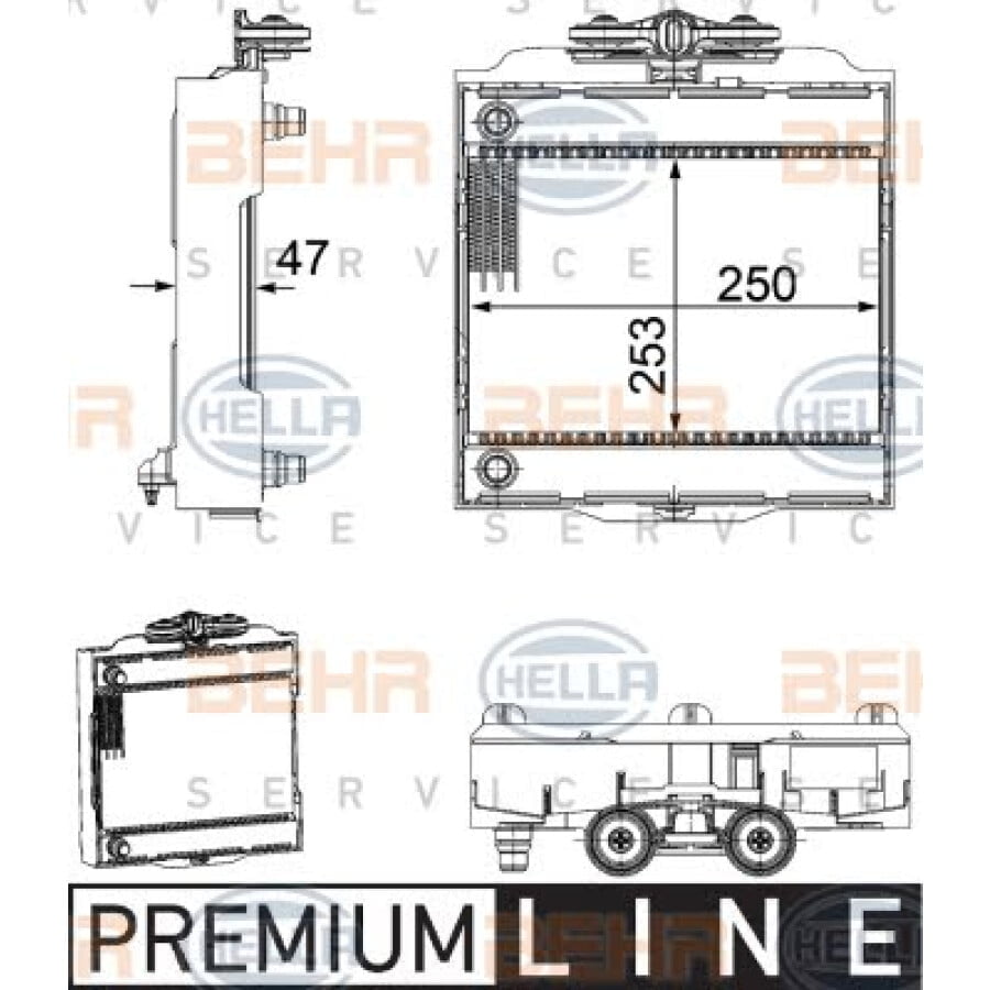 Radiator apa BMW seria 5 F30 2009 2016 2.0 benzina cu AC Hella 2