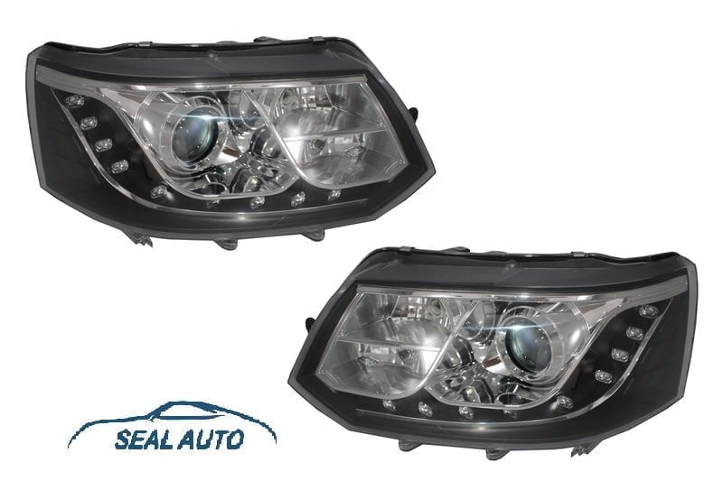 Set 2 faruri D-Lite compatibil cu VW T5 GP 2009+, negru