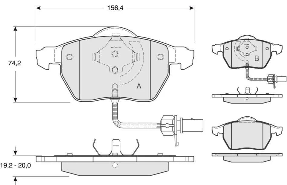 Set placute frana fata VW Passat B5 combi 1997-2000, MTR MT456