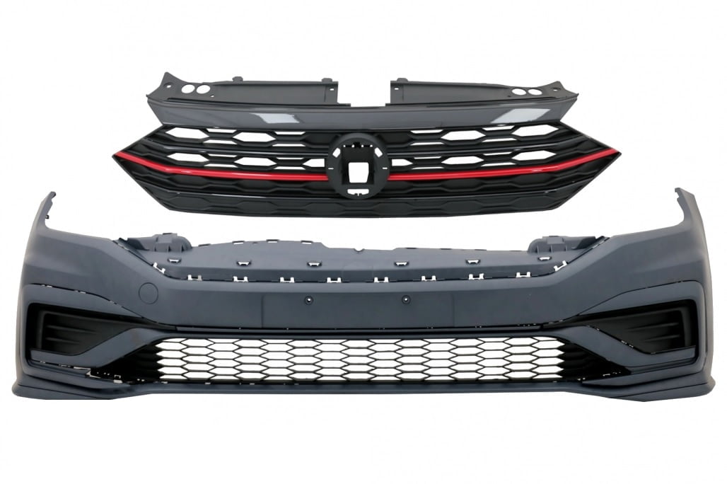 Bara fata cu Grila Centrala Insertie Rosie compatibil cu VW Jetta MK7 (2019-2021) GLI Look