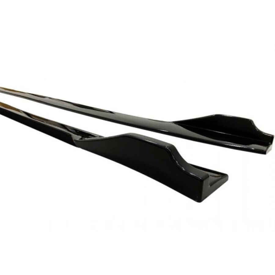 set 2 prelungiri praguri tuning 210 cm negru lucios cu buza albastra 2294 1