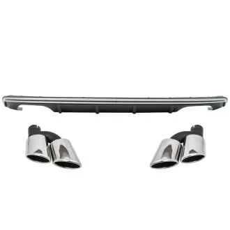 Difuzor Bara Spate Audi A3 8V Hatchback Sportback 2012-2015 S3 Design cu Ornamente Evacuare