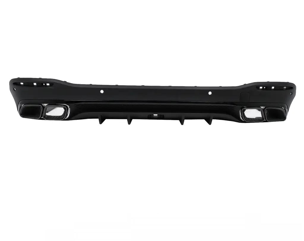 difuzor-bara-spate-mercedes-gle-w167 Difuzor Bara Spate cu Ornamente Evacuare Mercedes GLE W167 SUV 2019-Up 63 Design Acest Difuzor Bara Spate este proiectat pentru a conferi un aspect agresiv Mercedes-ului dumneavoastră. Compatibil cu Mercedes GLE W167 (SUV) (2019-Up) Sport Line *Doar pentru modelele fără sistem de remorcare