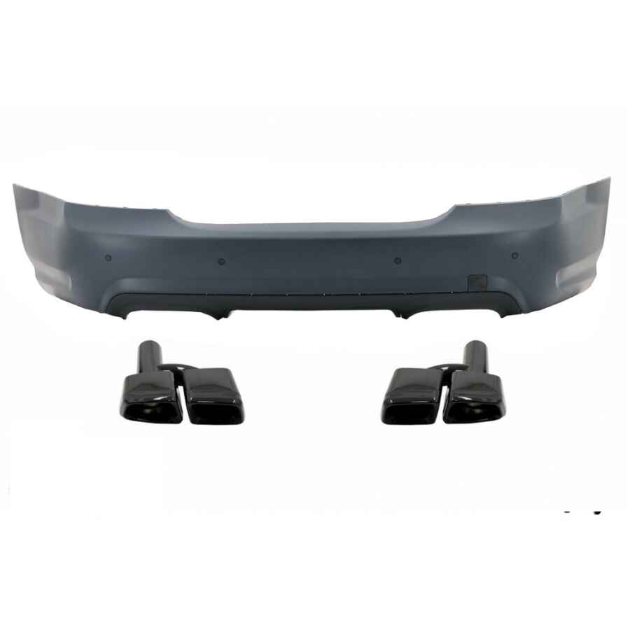 Bara Spate cu Ornamente Evacuare Toba Negre compatibil cu Mercedes S-Class W221 (2005-2010) S65 Design