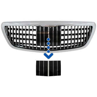 Capac Distronic Grila Centrala compatibil cu Mercedes S-Class W222 X222 (2014-up) Vertical Design Crom