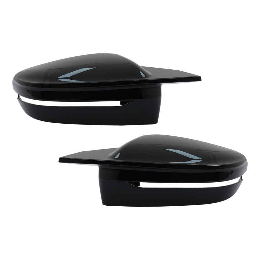 Capace oglinzi compatibil cu BMW Seria 5 G30 G31 Seria 6 G32 GT (2016-2019) Seria 7 G11 G12 (2014-2021) Seria 8 G14 G15 G16 (2016-2019) Negru lucios  M Sport Design
