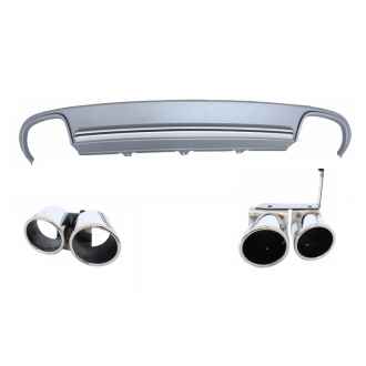 Difuzor Bara Spate si Ornamente Evacuare compatibil cu AUDI A4 B8 Facelift (2012-up) S4 Design