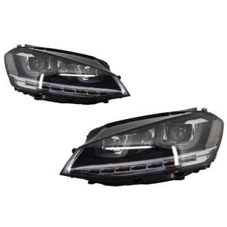 Faruri 3D LED compatibil cu VW Golf VII (2012-2017) R-Line LED Semnalizare Dinamica
