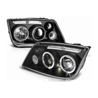 Faruri Angel Eyes compatibil cu VW Bora (09.1998-07.2005) Negru