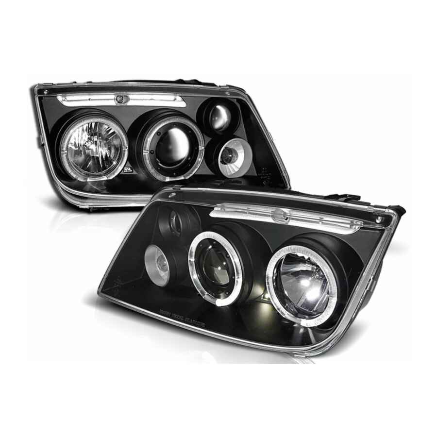 Faruri Angel Eyes compatibil cu VW Bora (09.1998-07.2005) Negru