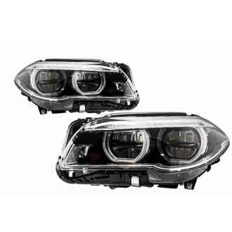 Faruri Full LED Angel Eyes compatibil cu BMW Seria 5 F10 F11 LCI (2014-2017)