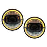 Faruri Full LED CREE DRL compatibil cu Jeep Wrangler JK (2007-2017) conversie la modelul din 2018+