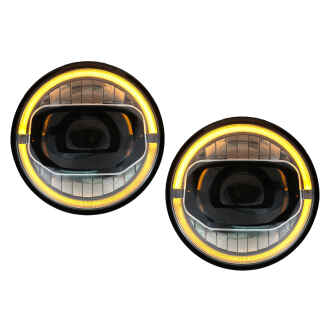 Faruri Full LED CREE DRL compatibil cu Jeep Wrangler JK (2007-2017) conversie la modelul din 2018+