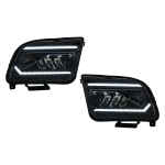 Faruri Full LED compatibil cu Ford Mustang V Pre-Facelift (2005-2009) Negru cu Semnal Dinamic Secvential