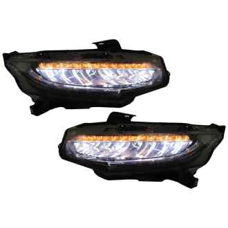 Faruri Full LED compatibil cu HONDA Civic Mk10 FC/FK (2016-Up) Sedan & Hatchback Semnalizare Dinamica