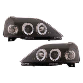Faruri LED Angel Eyes compatibil cu Dacia Logan (2004-2008) Negru