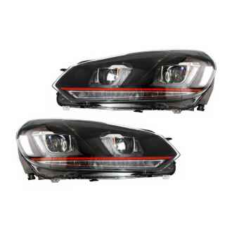 Faruri LED compatibil cu VW Golf 6 VI (2008-2012) Golf 7 U Design With Red Strip GTI Semnal LED Dinamic