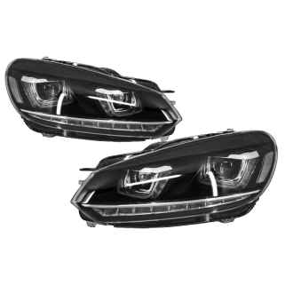 Faruri LED compatibil cu VW Golf 6 VI (2008-2013) Design Golf 7 3D U Design Semnal LED Dinamic