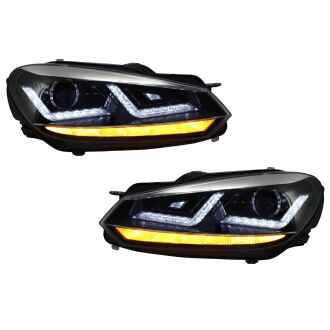 Faruri Osram LED compatibil cu VW Golf 6 VI (2008-2012) Crom LEDriving Semnal Dinamic