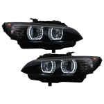 Faruri Xenon Angel Eyes compatibil cu BMW Seria 3 E92 E93 (2006-2010) 3D U-TYPE Negru