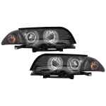 Faruri compatibil cu BMW E46 Limousine Touring (1998-2001) Angel Eyes Negru