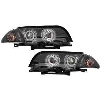 Faruri compatibil cu BMW E46 Limousine Touring (1998-2001) Angel Eyes Negru