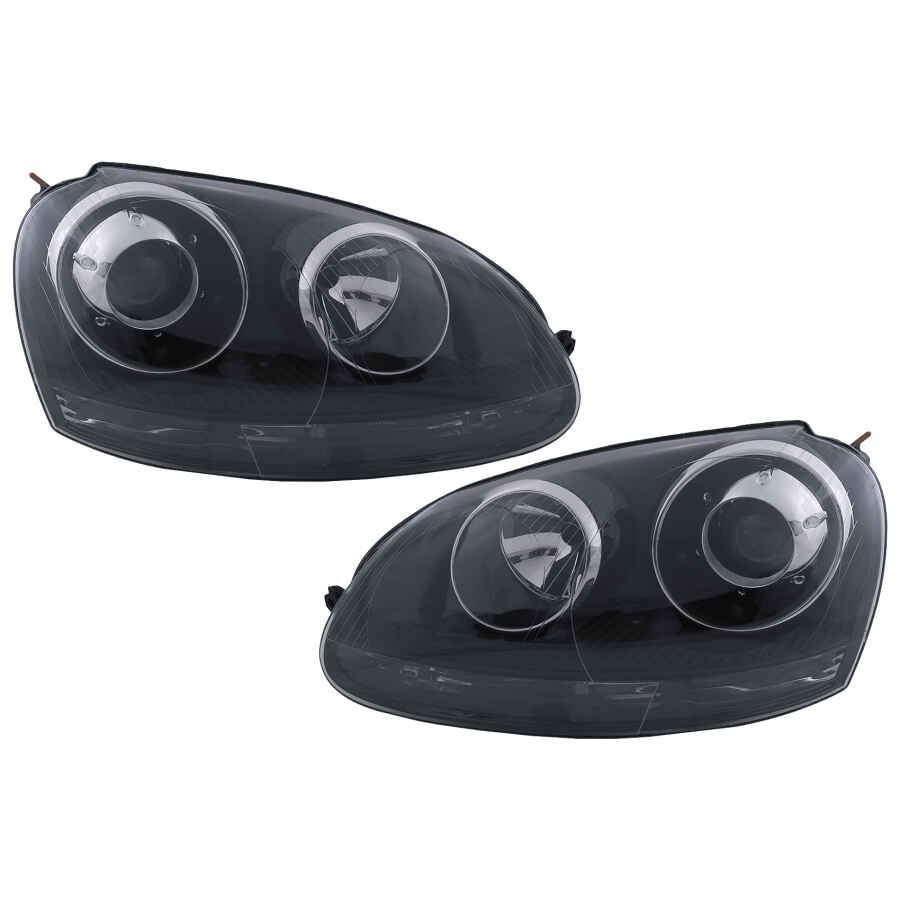 Faruri compatibil cu VW Golf 5 V Mk5 (2003-2007) Jetta (2005-2010) GTI R32 Design Negru