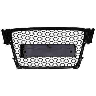 Grila Centrala Fara Emblema compatibil cu Audi A4 B8 (2007-2012) RS Design Negru Lucios