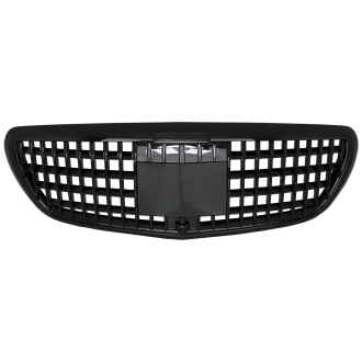 Grila Centrala compatibil cu Mercedes E-Class W213 S213 C238 A238 (2016-2019) Vertical Design Negru Lucios