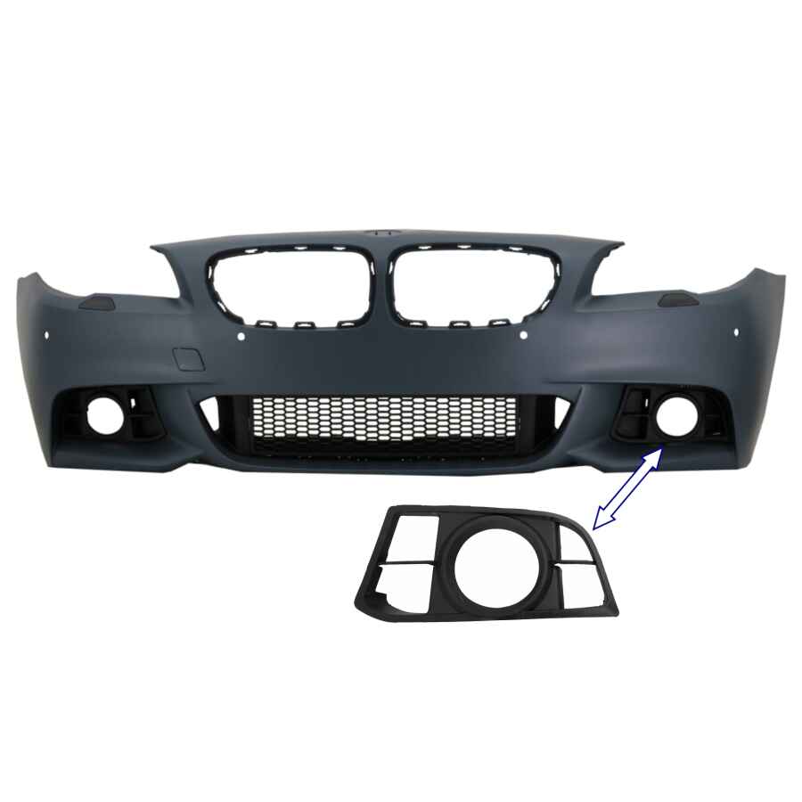 Grila Laterala Ornament Proiectoare PARTEA STANGA BMW Seria 5 F10 F11 LCI (2014-2017) compatibil cu bara fata M-Technik LCI Design