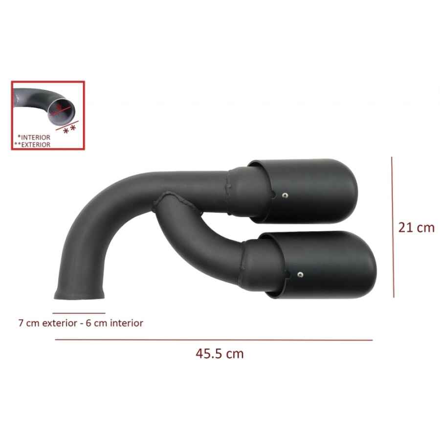 Ornamente Evacuare compatibil cu Porsche Cayenne 92A V6 052010 092014 GTS Design Negru Mat 3