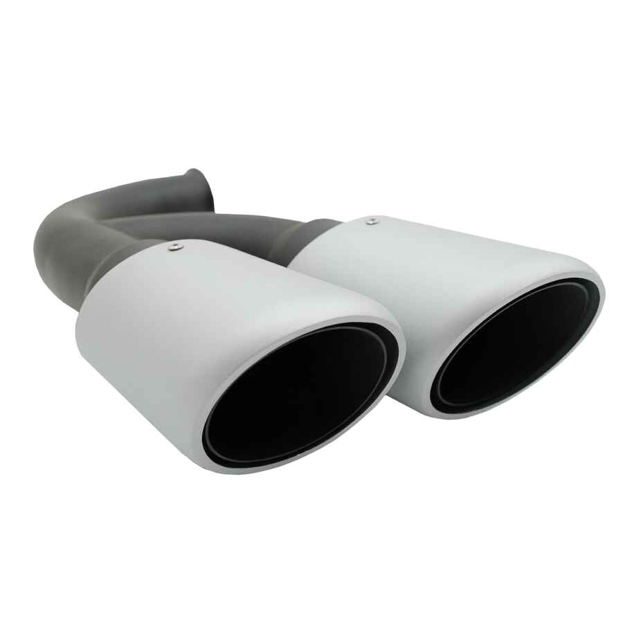 Ornamente Evacuare compatibil cu Porsche Cayenne 92A V6 V8 Diesel 05.2010 09.2014 GTS Design Matte Silver 1