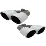 Ornamente Evacuare compatibil cu Porsche Cayenne 92A V6 V8 Diesel (05.2010-09.2014) GTS Design Matte Silver