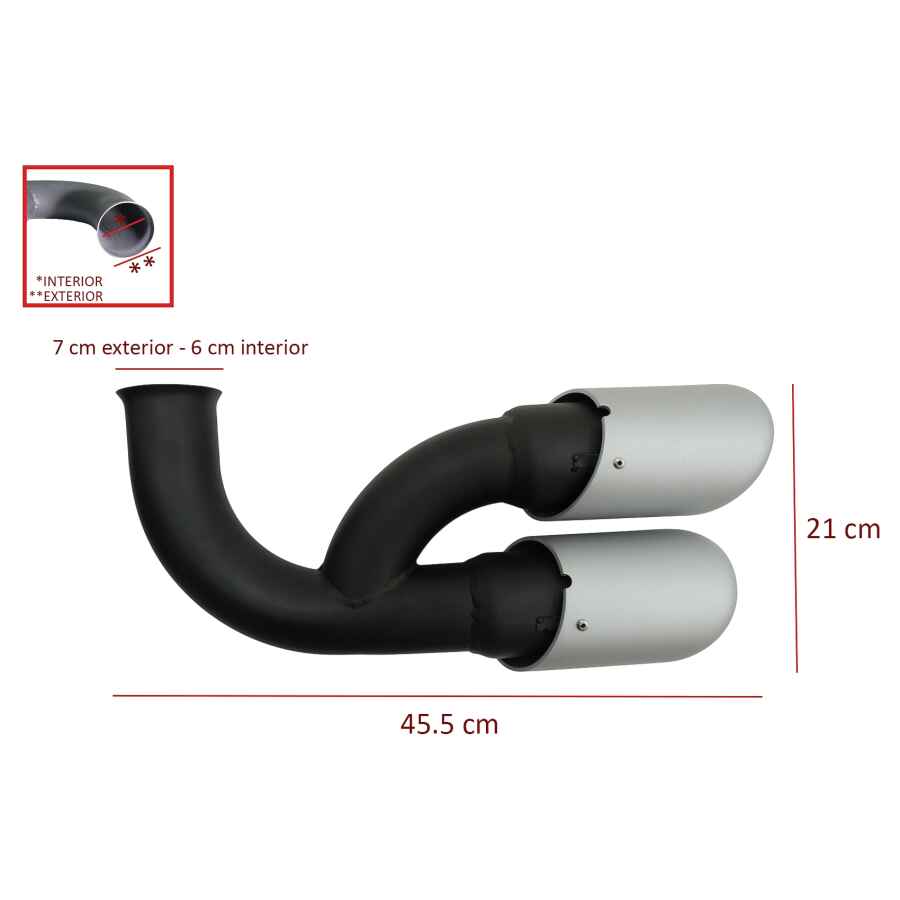 Ornamente Evacuare compatibil cu Porsche Cayenne 92A V6 V8 Diesel 05.2010 09.2014 GTS Design Matte Silver 2