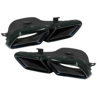 Ornamente tobe compatibil cu sistemul de evacuare Mercedes C-Class W205 S205 C205 A205 E-Class W213 S-Class W222 GLE C292 GLE W166 GLC W253 X253 C253 C217 (2014-up) Negru Emerald