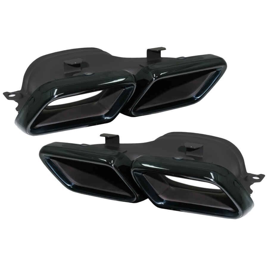 Ornamente tobe compatibil cu sistemul de evacuare Mercedes C-Class W205 S205 C205 A205 E-Class W213 S-Class W222 GLE C292 GLE W166 GLC W253 X253 C253 C217 (2014-up) Negru Emerald