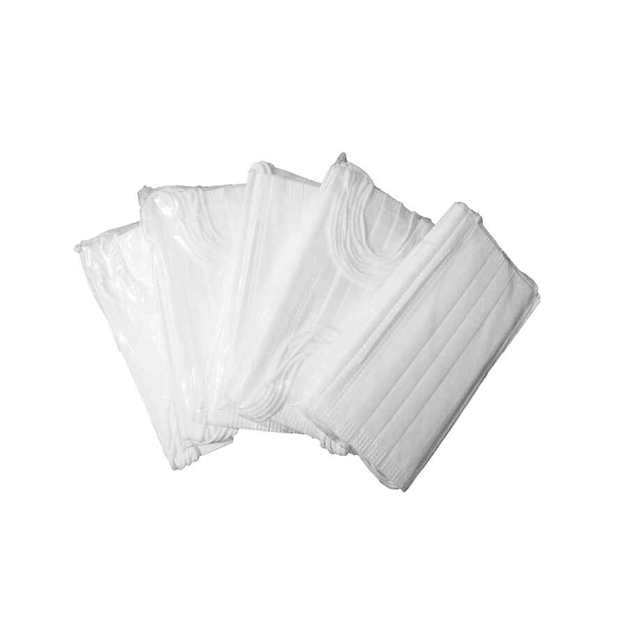 Pachet 50 masti de protectie de unica folosinta cu 3 pliuri 3 straturi cu banda de fixare 1