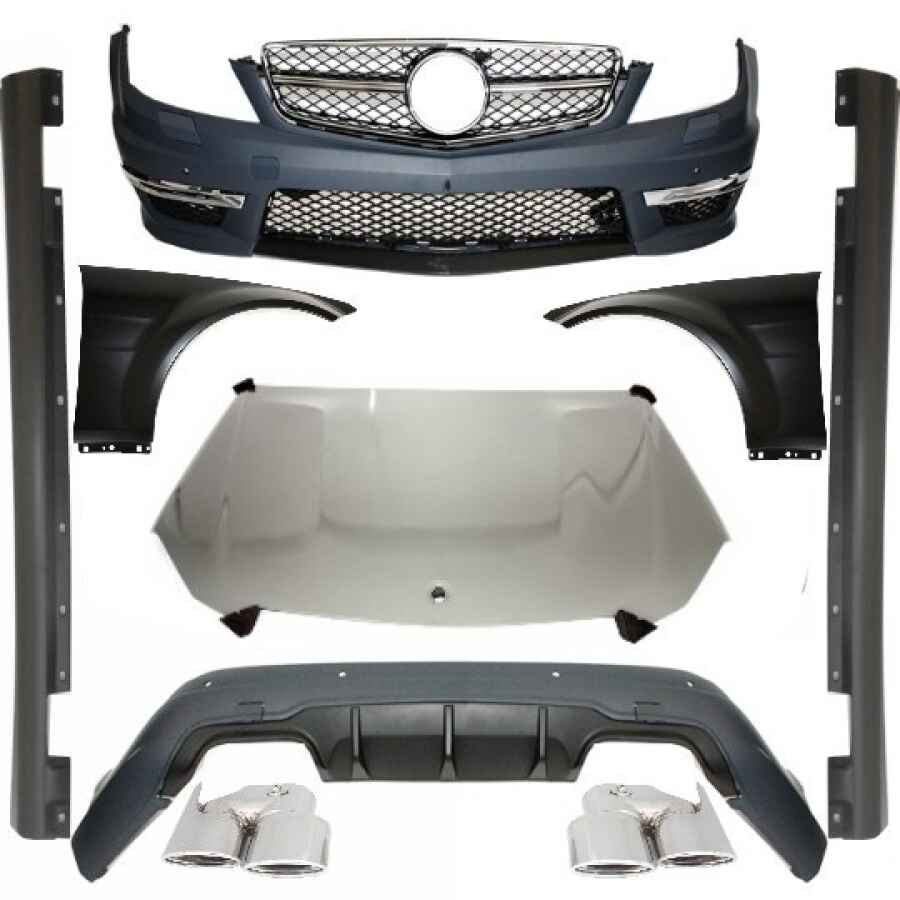 Pachet exterior Conversie Complet compatibil cu Mercedes W204 (2011-2014) Facelift C63 Design