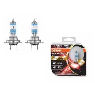 Set 2 Becuri Auto-Moto Halogen Osram Night Breaker Laser 200 64210NB200-HCB H7 12V 55W