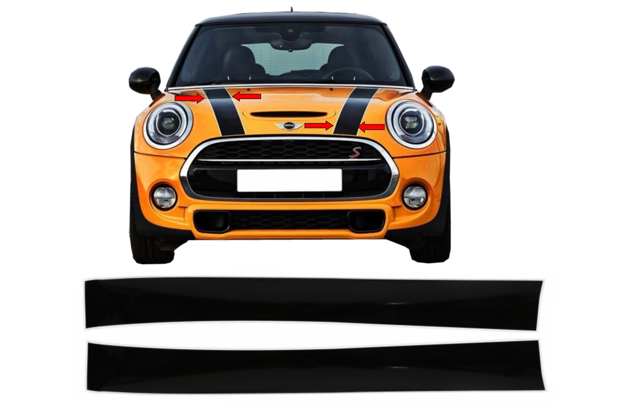 Set Stickere Capota Negru Alb compatibil cu MINI R50 R52 R53 R56 R57 Clubman R55 (2001-2017) Calitate Premium Set Stickere Capota Negru Alb compatibil cu MINI R50 R52 R53 R56 R57 Clubman R55 (2001-2017) Calitate Premium