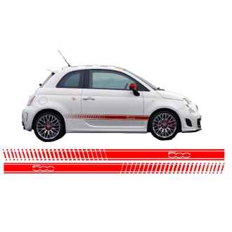 Stickere Laterale compatibil cu FIAT 500 (2007+) Rosu