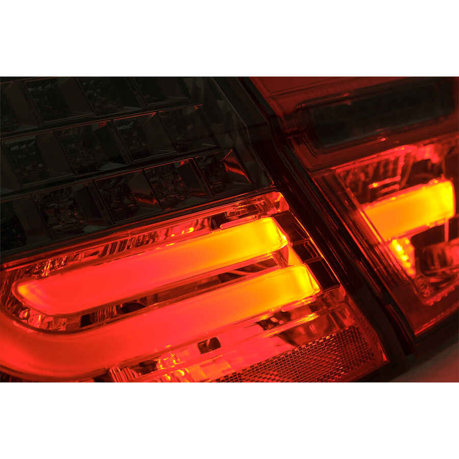 Stopuri LED Light Bar LCI Design compatibil cu BMW E90 Seria 3 Limuzina 2005 2008 Rosu Fumuriu 3