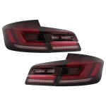 Stopuri LED compatibil cu BMW Seria 5 F10 (2011-2017) Rosu Fumuriu cu Semnal Dinamic Secvential