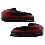 Stopuri LED compatibil cu BMW Seria 5 F10 (2011-2017) Rosu Negru cu Semnal Dinamic LCI G30 Design